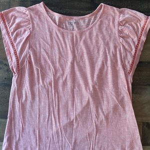 Loft Striped Top Medium Short Sleeve with detail